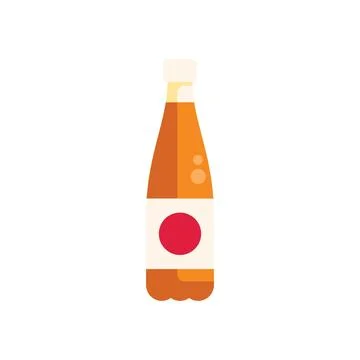 Plastic bottle with label containing refreshing fizzy drink Stock Illustration