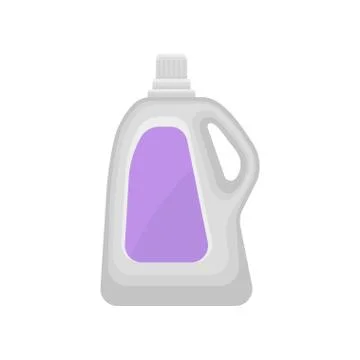 Plastic bottle for liquid laundry detergent, household cleaning chemical product Illustrazione stock