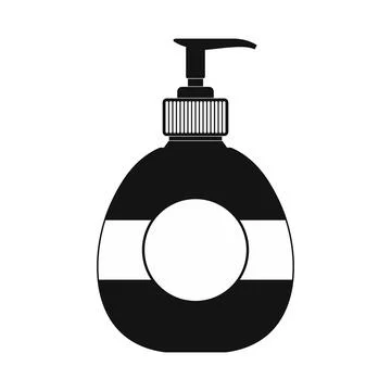 Plastic bottle with liquid soap black simple icon Stock Illustration