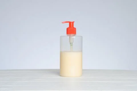 Plastic Bottle with liquid soap Stock Photos