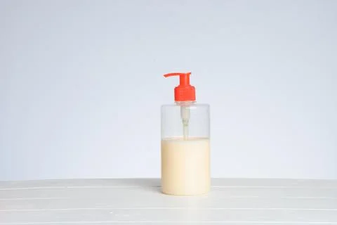 Plastic Bottle with liquid soap Stock Photos