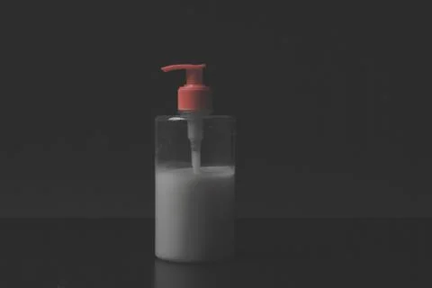Plastic Bottle with liquid soap Stock Photos