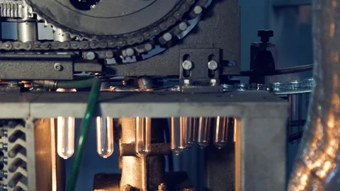 Plastic Bottle Making Machine. Production Line of PET Bottles. Plastic Bottles Stock Footage 99207404
