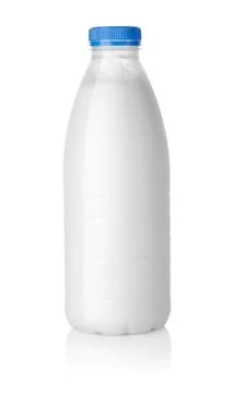 Plastic bottle of milk path Stock Photos