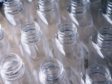 Plastic Bottle Packaging for Beverage Manufacturing. Stock Photos