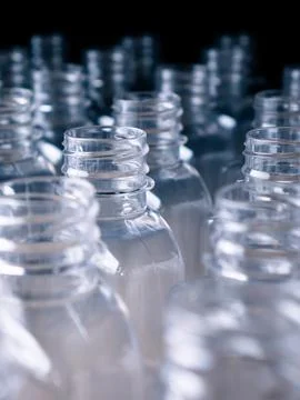 Plastic Bottle Packaging for Beverage Manufacturing. Fotos Stock