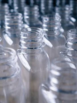 Plastic Bottle Packaging for Beverage Manufacturing. Stock Photos