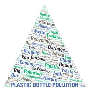 Plastic Bottle Pollution word cloud. Stock Illustration