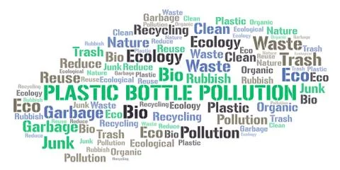 Plastic Bottle Pollution word cloud. Stock Illustration
