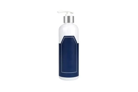 Plastic bottle with pump dispenser isolated on white background with clipping Stock Photos