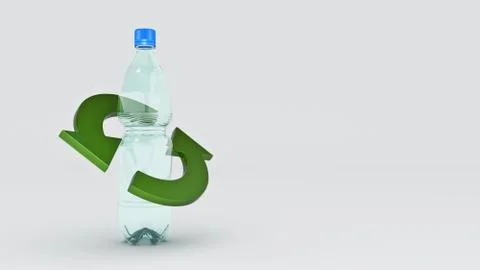 Plastic bottle recycling concept. 3d rendering Stock Illustration