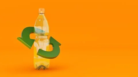 Plastic bottle recycling concept. 3d rendering Stock Illustration
