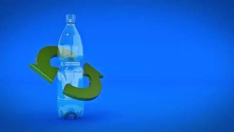 Plastic bottle recycling concept. 3d rendering Stock Illustration