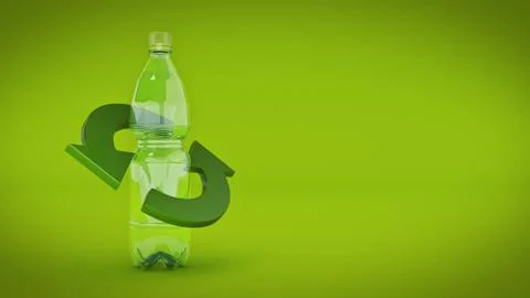 Plastic bottle recycling concept. 3d rendering Stock Illustration