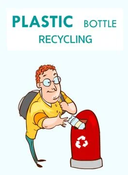 Plastic bottle recycling process vector illustration Stock Illustration