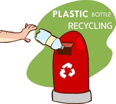 Plastic bottle recycling process vector illustration Stock Illustration