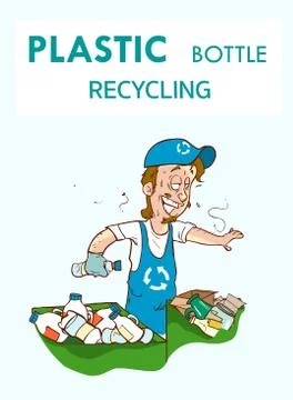 Plastic bottle recycling process vector illustration Stock Illustration