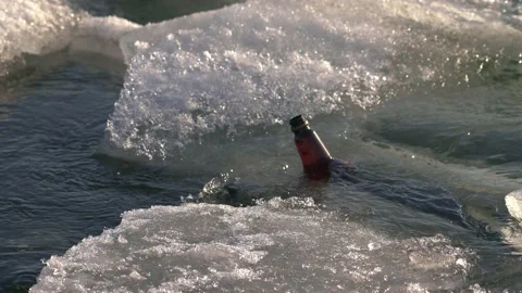 Plastic bottle in the river Stock Footage 151603092
