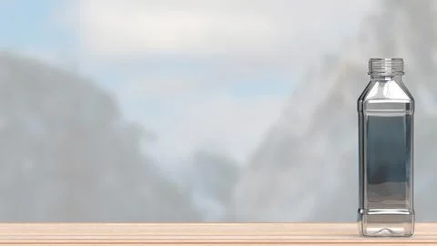 The plastic bottle for sci or eco concept 3d rendering. Stock Illustration