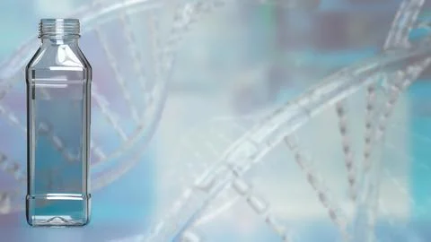 The plastic bottle for sci or eco concept 3d rendering. Stock Illustration