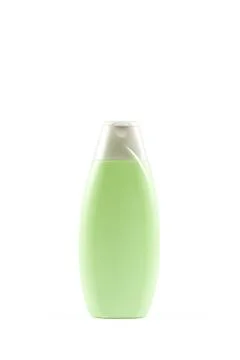 Plastic bottle of shampoo on a white background. Stock Photos