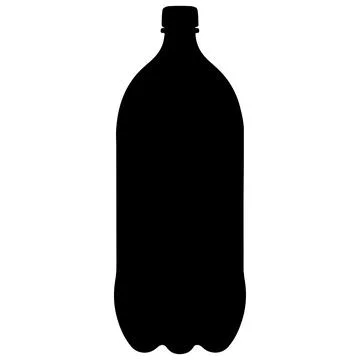 Plastic Bottle Silhouette Isolated on White Background Stock Illustration