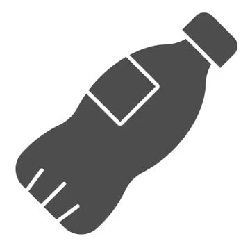 Plastic bottle solid icon. Packaging for liquids and water. Zero waste design Stock Illustration