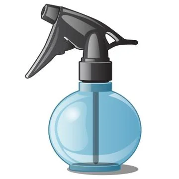 Plastic bottle with sprayer isolated on white background. Tools for home care Stock Illustration