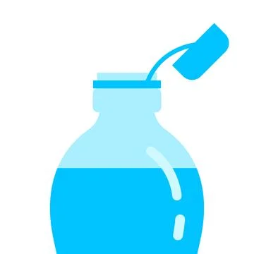 Plastic bottle with tethered cap to prevent ocean litter. ideal for themes .. Stock Illustration