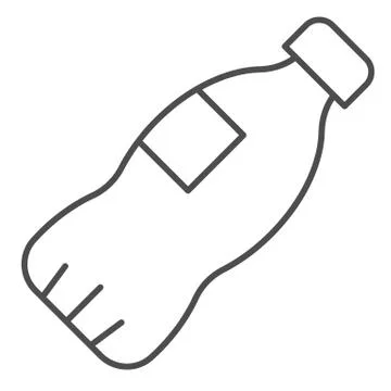 Plastic bottle thin line icon. Packaging for liquids and water. Zero waste Stock Illustration