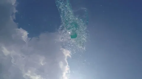 Plastic Bottle Thrown into a Quiet Pool of Clear Fresh Water. Stock-Footage 48950200