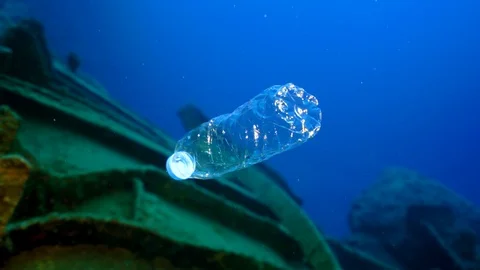 Plastic Bottle Trash Underwater Stock Footage 123438190
