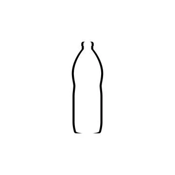 Plastic bottle vector icon. Clipart and drawing. Outline simple symbol and logo  Stock Illustration