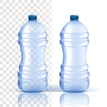 Plastic Bottle Vector. Lid Blank. Bluer Classic Water Bottle With Cap. Container Stock Illustration