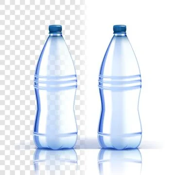 Plastic Bottle Vector. Recycle Beverage. Bluer Classic Water Bottle With Cap Stock Illustration