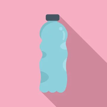 Plastic bottle waste icon flat vector. Trash food Stock Illustration