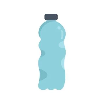 Plastic bottle waste icon flat vector. Trash food Stock Illustration
