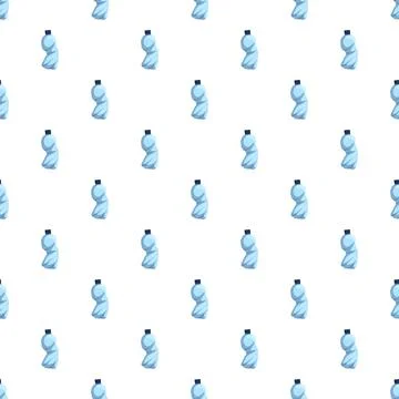 Plastic bottle waste seamless pattern global pollution concept Stock Illustration