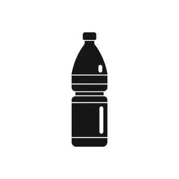 Plastic bottle for water black simple icon Stock Illustration