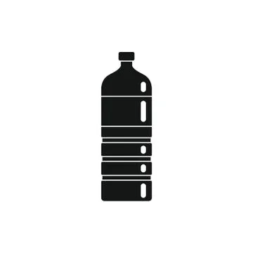 Plastic bottle for water black simple icon 스톡 일러스트