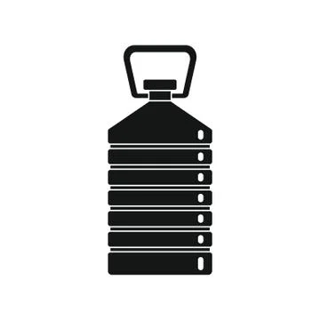 Plastic bottle for water black simple icon Stock Illustration