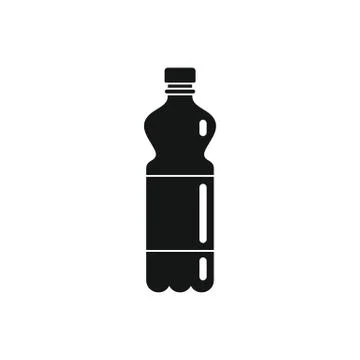 Plastic bottle for water black simple icon Stock Illustration