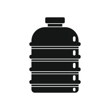 Plastic bottle for water black simple icon Stock Illustration