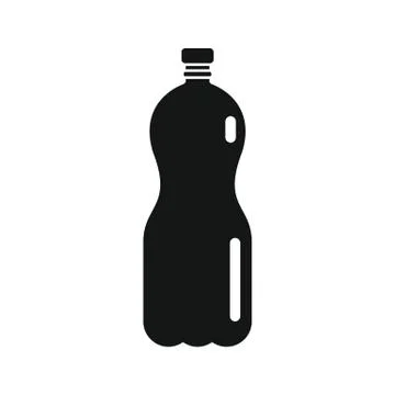 Plastic bottle for water black simple icon Stock Illustration