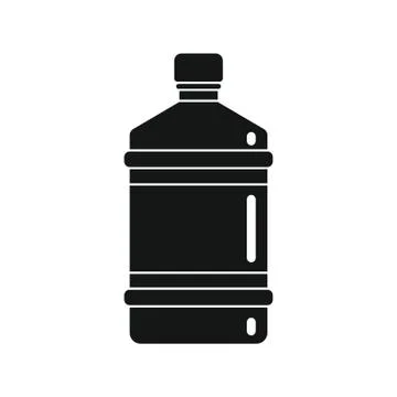 Plastic bottle for water black simple icon Stock Illustration