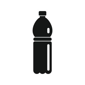 Plastic bottle for water black simple icon Stock Illustration