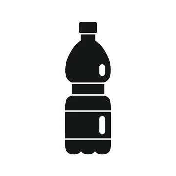 Plastic bottle for water black simple icon Stock Illustration