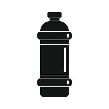 Plastic bottle for water black simple icon Stock Illustration