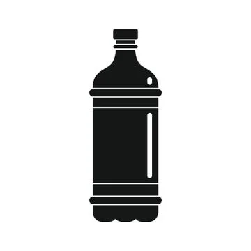 Plastic bottle for water black simple icon Stock Illustration