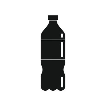 Plastic bottle for water black simple icon Stock Illustration